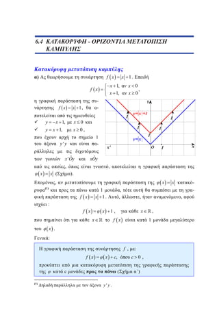 6.4 Κ
4.4  ΑΤΑΚΟΡΥΦΗ - ΟΡΙΖΟΝΤΙΑ ΜΕΤΑΤΟΠΙΣΗ
–
ΚΑΜΠΥΛΗΣ

)

f x

x 1,
x 1,

f x

f x

y

x 0
,
x 0

x 0

x 1,

x 0,
1
-

y'y
ˆ
x ' Oy

ˆ
xOy

,
x

1.

-

x 1,

x 1,

y

x

x (

,
).
x

,
(1)

1
x 1.

f x

,
,

x

,

,

x

1,

x

f x

:

f ,
x

c
(1)

c,

y' y .

:

c 0,
(

,
1

x .

f x

-

:
f x

x

)

 