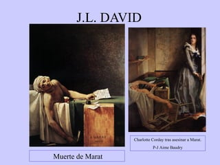 J.L. DAVID

Charlotte Corday tras asesinar a Marat.
P-J Aime Baudry

Muerte de Marat

 