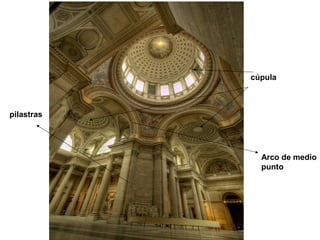 cúpula
pilastras
Arco de medio
punto
 