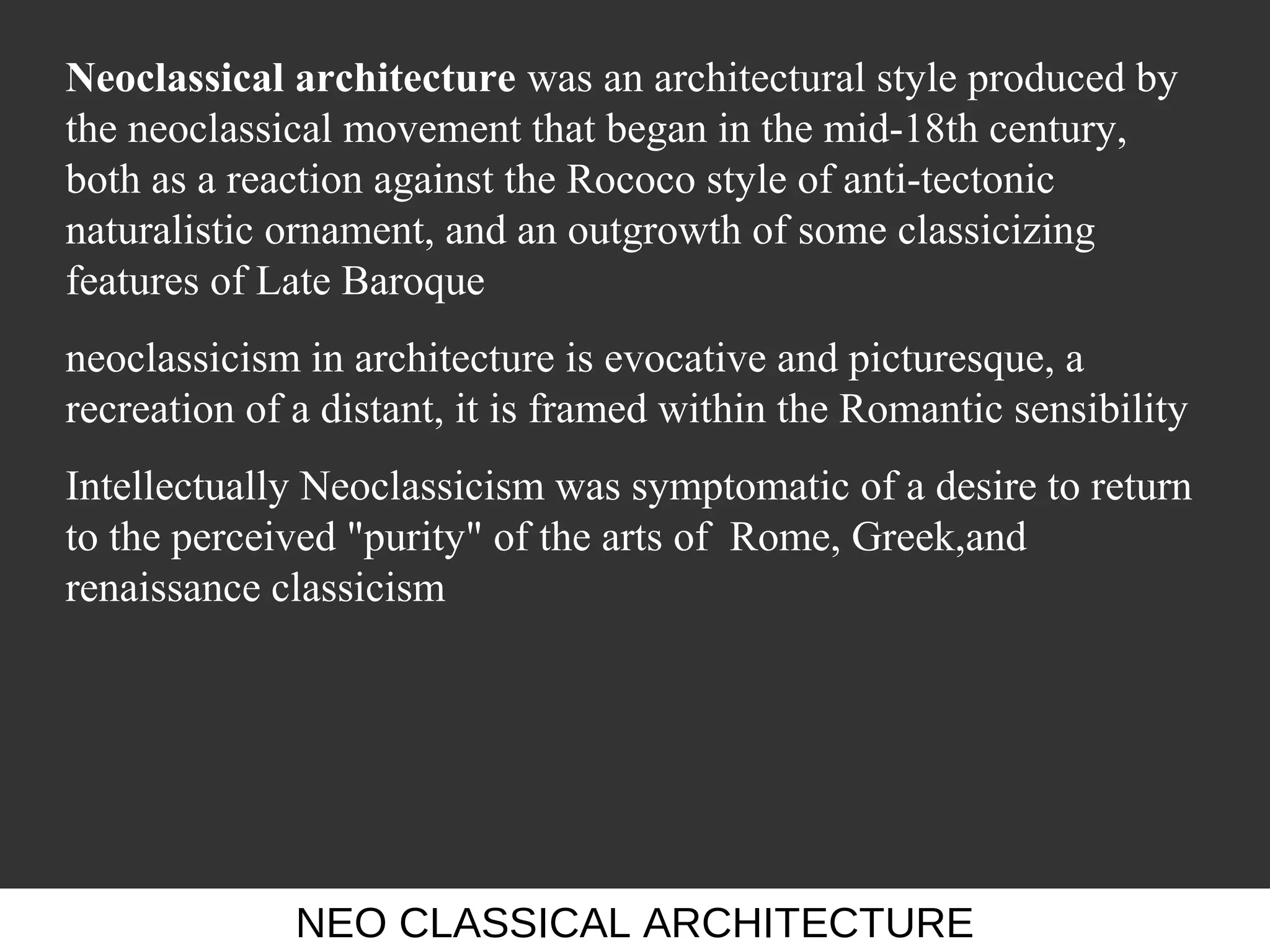 Neoclassical Framework Neo classical architecture | PPT