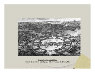 CLAUDE-NICOLAS LEDOUX 
Projeto de cemitério radial para a cidade francesa de Chaux, XIX 

