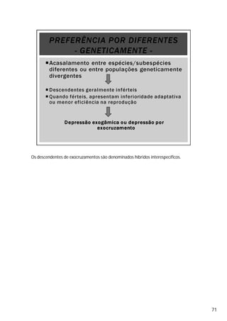 Os descendentes de exocruzamentos são denominados híbridos interespecíficos.
71
 