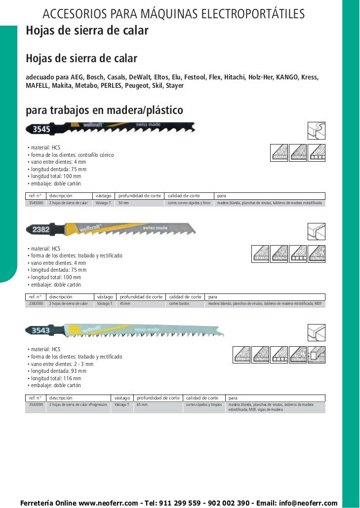Wolfcraft 3551000 3551000-2 Hojas de Sierra de calar v/ástago en T//HCS planchas de Madera y de virutas recubiertas de pl/ástico Set de 2 Piezas Laminado MDF//Corte Limpio y Fino posici/ón de Dientes en Sentido opuesto Blanda
