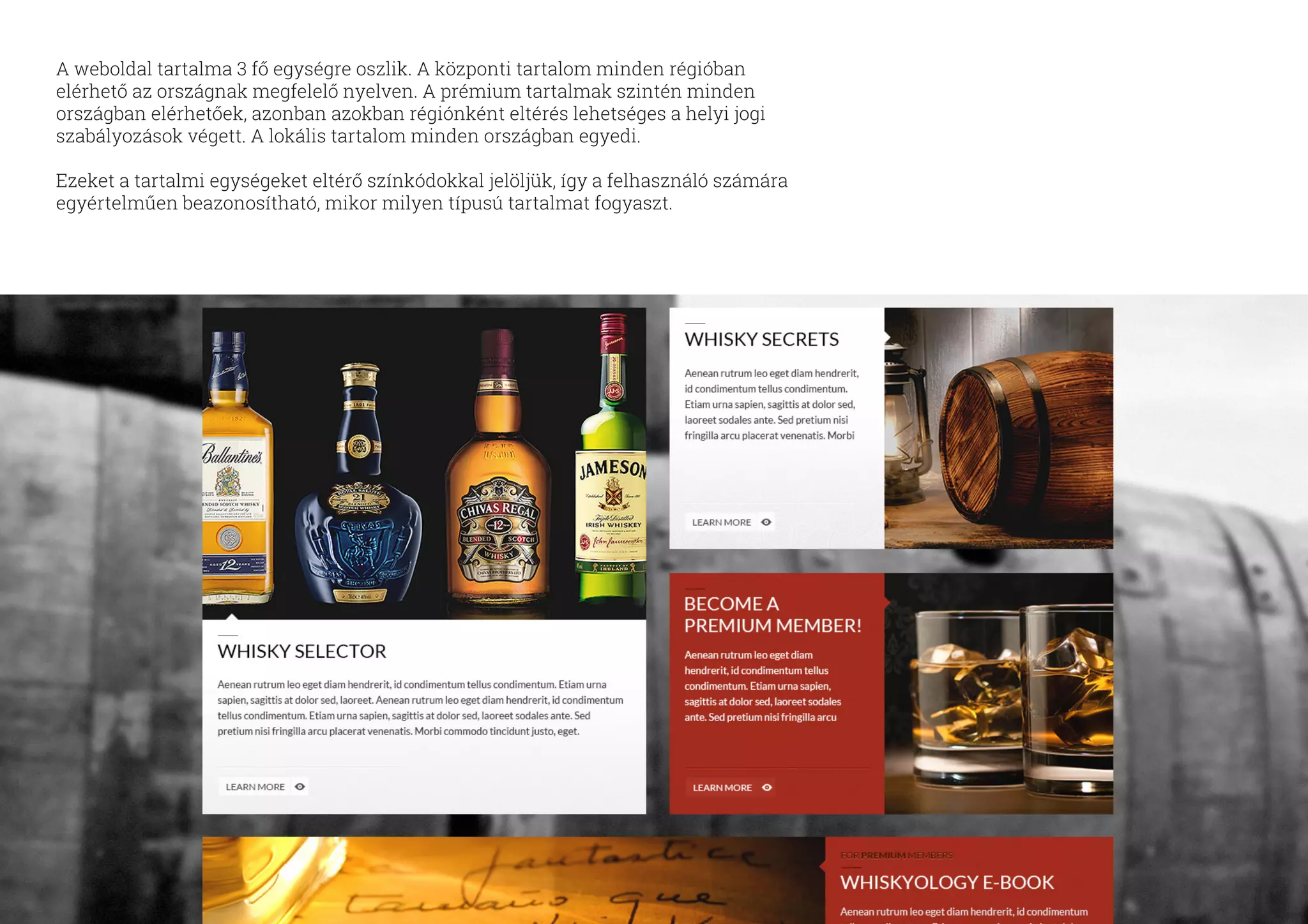 A nagyméretű háttérkép szürkeárnyalatos tónusai kiemelik az oldal tartalmi
egységeit, ugyanakkor ízléses textúrát adnak, ezáltal a minimalista “flat design” nem
hat unalmasnak. A tervezés során fontos szerepet kapott a képi elemek és a szöveg­
es tartalmak megfelelő arányban történő elosztása, így az informativitás mellett
sikerült megtartanunk egyfajta színes magazin érzetet is.
Célunk egy olyan oldal létrehozása volt, melynek látogatása során a felhasználóknak
a hasznos információszerzésen túl, vizuális élményt is nyújtunk.
 