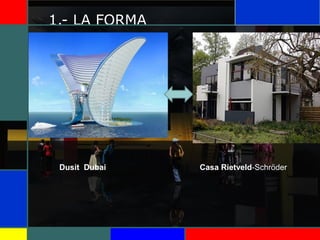 1.- LA FORMA
Dusit Dubai Casa Rietveld-Schröder
 
