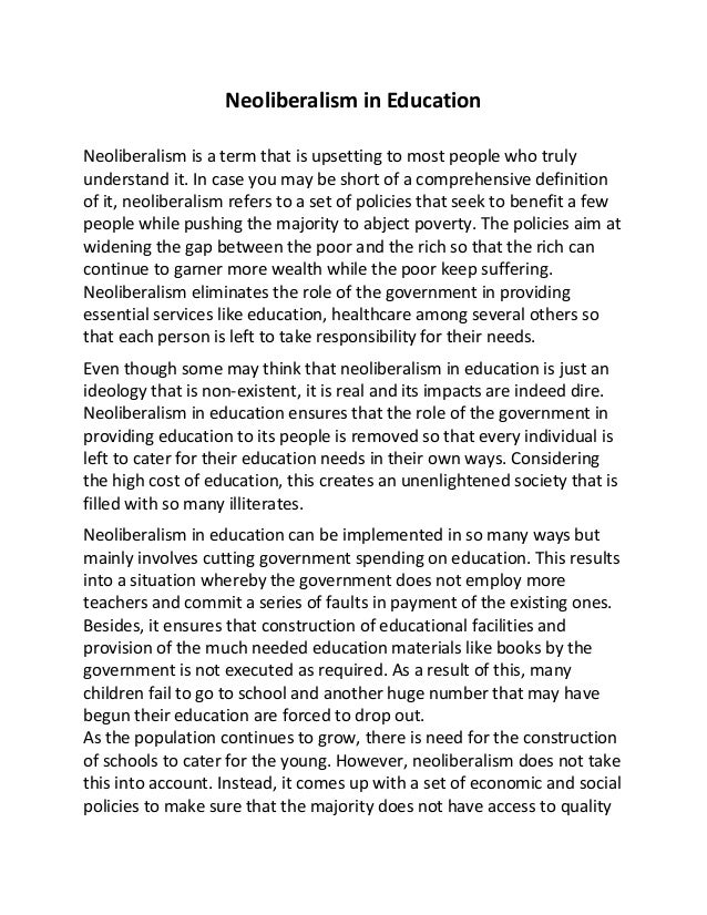 Neoliberalism in education