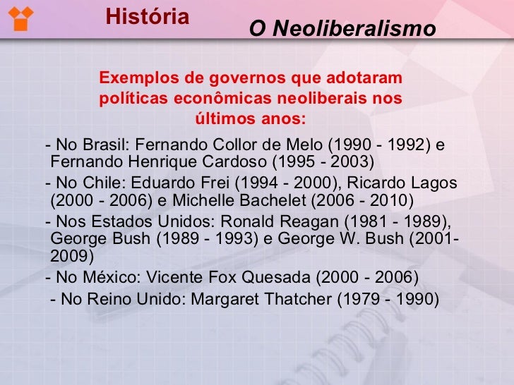 Cite E Explique Algumas Características Do Neoliberalismo