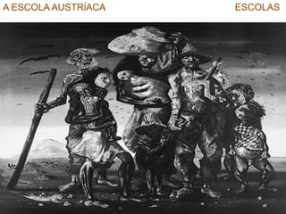 pontos em comum ESCOLAS As escolas diferem mais em relação a detalhes específicos do que na ideologia geralcompromisso  com o individualismo-metodológico e políticosomente indivíduos são reaissociedade como uma composição de indivíduos isoladosconhecimento é subjetivo e local liberdade econômica antipatias com o socialismo e o estado de bem estar socialsubjetivistas e não cognitivistas fundamentação da ética