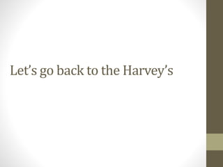Let’s go back to the Harvey’s
 