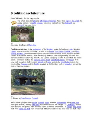 Neolithic architecture wiki | DOCX