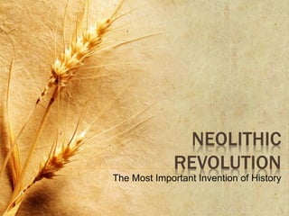 NEOLITHIC 
REVOLUTION 
The Most Important Invention of History 
 