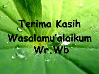 Terima Kasih
Wasalamu’alaikum
Wr.Wb
 