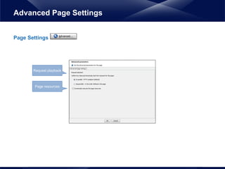 Page Settings
Advanced Page Settings
Page resources
Request playback
 