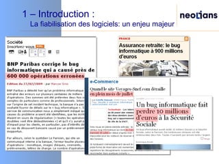 1 – Introduction :  La fiabilisation des logiciels: un enjeu majeur 