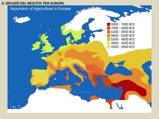 3. DIFUSIÓ DEL NEOLÍTIC PER EUROPA
 