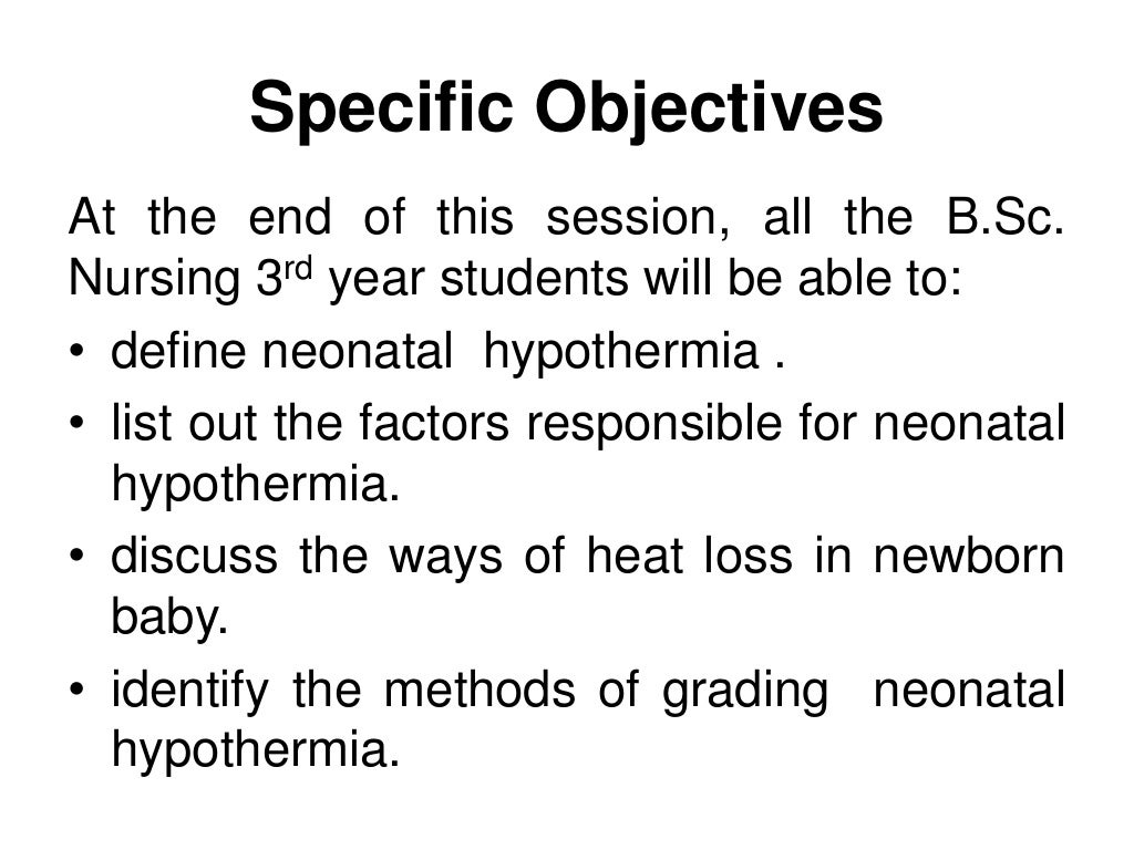 Neonatal hypothermia