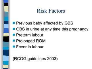 Gbs Algorithm Rcog Neonatal Infection 2005 | PPT