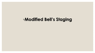 ◦Modified Bell’s Staging
 