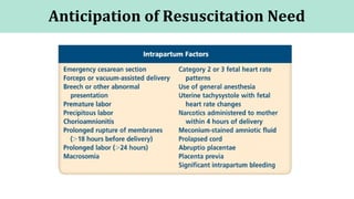 Anticipation of Resuscitation Need
 