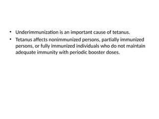 Underimmunization Neonatal tetanus or newborn tetanus pptx | PPTX