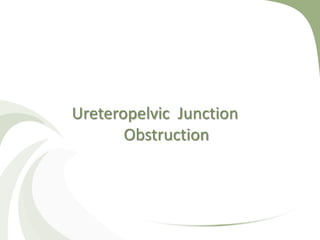 Ureteropelvic Junction
Obstruction
 