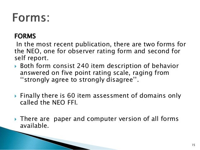 Neo Personality Inventory
