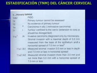 ESTADIFICACIÓN (TNM) DEL CÁNCER CERVICAL
 