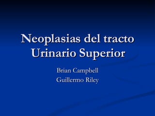 Neoplasias del tracto Urinario Superior Brian Campbell Guillermo Riley 