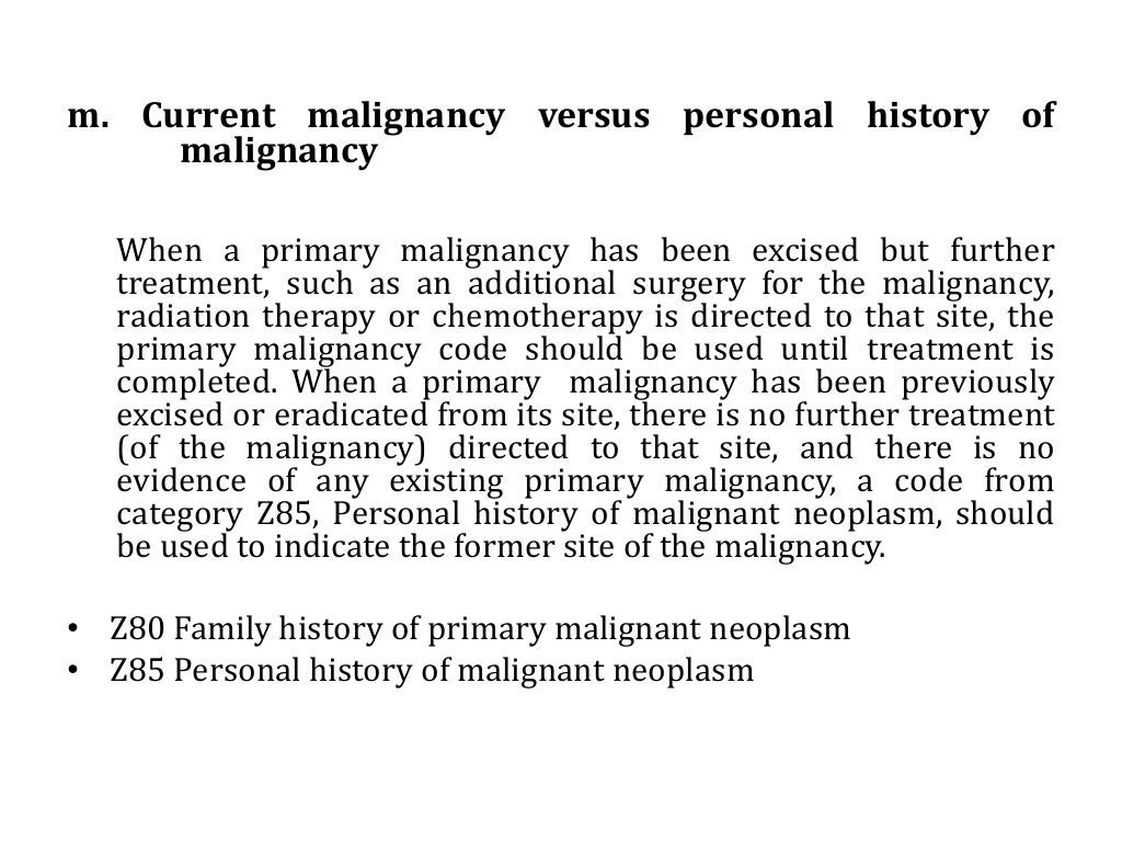 Neoplasm icd 10 guideline