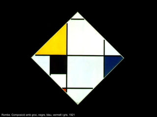 Rombe. Composició amb groc, negre, blau, vermell i gris. 1921
 