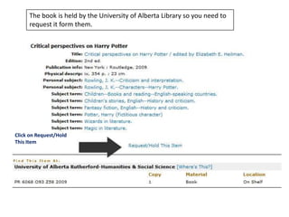 The book is held by the University of Alberta Library so you need to request it form them. Click on Request/Hold This Item 