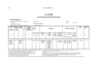 10 Α∆Α: 4ΑΘΓΒ-Χ
∆ – 7 (GAP)
ΕΝΤΥΠΟ ΟΡΘΗΣ ΓΕ ΡΓΙΚΗΣ ΠΡΑΚΤΙΚΗΣ
ΠΑΡΑΡΤΗΜΑ II
Γεωργικό (ά) Φάρµακο (ά) (κοινή ονοµασία) chlorpropham Σελίδες :
EEC No (α) : Χώρα : ΕΛΛΑ∆Α
Εµπορικό (ά) όνοµα (τα) ΝΕOSTOP STARTER
Κύρια χρήση π.χ. εντοµοκτόνο, µυκητοκτόνο Φυτορρυθµιστική ουσία
Καλλιέργει
α
ή
κατάσταση
Μέλος
Κράτος
ή
Χώρα
Προϊόν
όνοµα
Υ
Θ
ή
Ε
Παράσιτα ή
Οµάδα
παρασίτων
ελεγχόµενα
Μορφή Εφαρµογή ∆όσεις ανα εφαρµογή
PHI
(days)
Παρατηρή
σεις:
(a) (b) (c)
Τύπος
(d-f)
Συγκ.
∆.ο.
(i)
Μέθοδος-
είδος
(f-h)
Στάδιο
ανάπτυξης -
εποχή
(j)
Αρ.
εφαρµ.
Ελ-Μεγ.
(k)
∆ιαστήµατ
α µεταξύ
εφαρµογώ
ν (min)
γρ
δ.ο/hL
ανώτατο
ς
Νερό
L/ha
min
max
γρ
δ.ο./τόνο
πατατών
ανώτατος
(l) (m)
Πατάτες
(φρέσκες
και για
επεξεργασί
α)
ΕΛ ΝΕOS
TOP
START
ER
Ε EC 30% Ψεκασµός
µικρού
όγκου
Μετά τη
συγκοµιδή
και κατά τη
µεταφορά
των
κονδύλων
στην
αποθήκη.
1 Μη
εφαρµόσιµ
ο
Μη
εφαρµ
όσιµο
Μη
εφαρµ
όσιµο
18 gr δ.ο./
τόνο
60
(α) για τις συγκοµιδές, οι ταξινοµήσεις της ΕΕ και κωδίκων (και οι δύο) πρέπει να χρησιµοποιηθούν όπου (η) Είδος, π.χ. καθολικός, ευρύς, εναέριος ψεκασµός, σειρά, µεµονωµένα φυτά, µεταξύ των φυτών - τύπος
σχετική, η κατάσταση χρήσης πρέπει να περιγραφεί (π.χ. υποκαπνισµός µιας δοµής) ο εξοπλισµός χρησιµοποιούµενος πρέπει να υποδειχθεί
(β) υπαίθρια (Υ), εφαρµογή θερµοκηπίων (Θ) ή εσωτερική εφαρµογή (Ε) (ι) g/kg ή g/l
(γ) π.χ. Μασητικά/µυζητικά τα έντοµα, έντοµα εδάφους, µύκητες φύλλων, ζιζάνια (ι) Βλαστικό στάδιο κατά την τελευταία εφαρµογή(µονογραφία BBCH, στάδια αύξησης των φυτών, 1997, Blackwell,
(δ) π.χ. Βρέξιµη σκόνησκόνη (WP), Υγρό γαλακτωµατοποιήσιµο (ec), κόκκος (GR) ISBN 3-8263-3152-4), που περιλαµβάνει στις σχετικές περιπτώσεις, πληροφορίες για την εποχή στο χρόνο της εφαρµογής
(ε) κώδικες GCPF - GIFAP τεχνική µονογραφία αριθ. 2, 1989 (κ) ∆είξτε τον ελάχιστο και µέγιστο αριθµό εφαρµογής πιθανό υπό τους πρακτικούς όρους χρησιµοποίησης
(f) όλες οι συντµήσεις χρησιµοποιούµενες πρέπει να εξηγηθούν (λ) PHI - ελάχιστο διάστηµα πριν τη συγκοµιδή
(ζ) η µέθοδος, π.χ. ψεκασµός µεγάλης ποσότητας, ψεκασµός µικρής ποσότητας, διάδοση, ξεσκόνισµα, παρατηρήσεις δόσης (µ) οι παρατηρήσεις µπορούν να περιλάβουν: Έκταση της χρήσης/οικονοµικών σπουδαιότητας/των περιορισµών
 