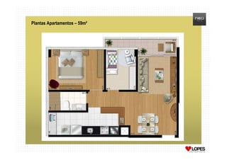Plantas Apartamentos – 59m²
 
