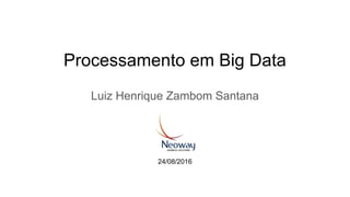 Processamento em Big Data
Luiz Henrique Zambom Santana
24/08/2016
 