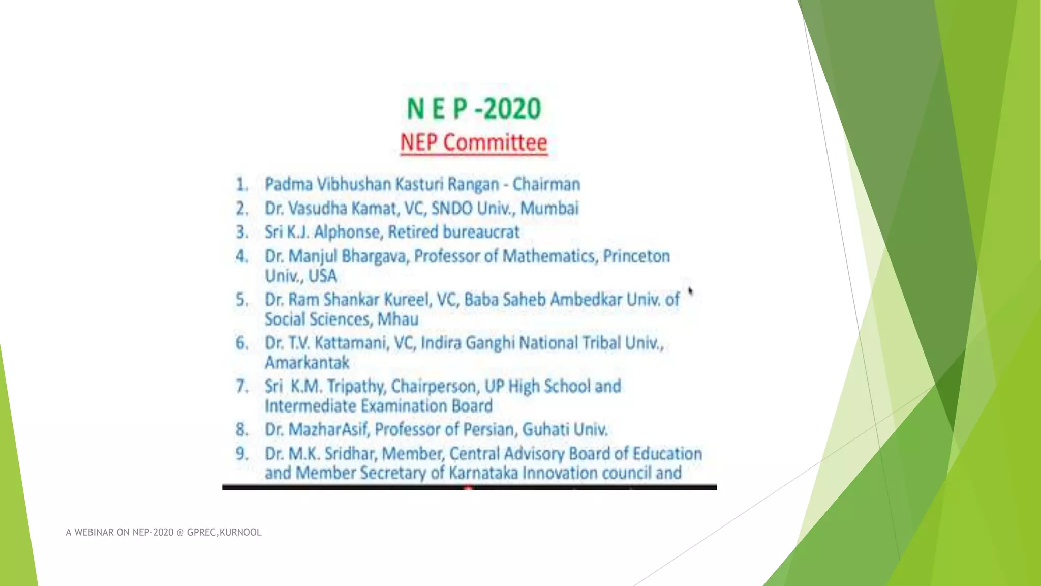 A WEBINAR ON NEP-2020 @ GPREC,KURNOOL
 