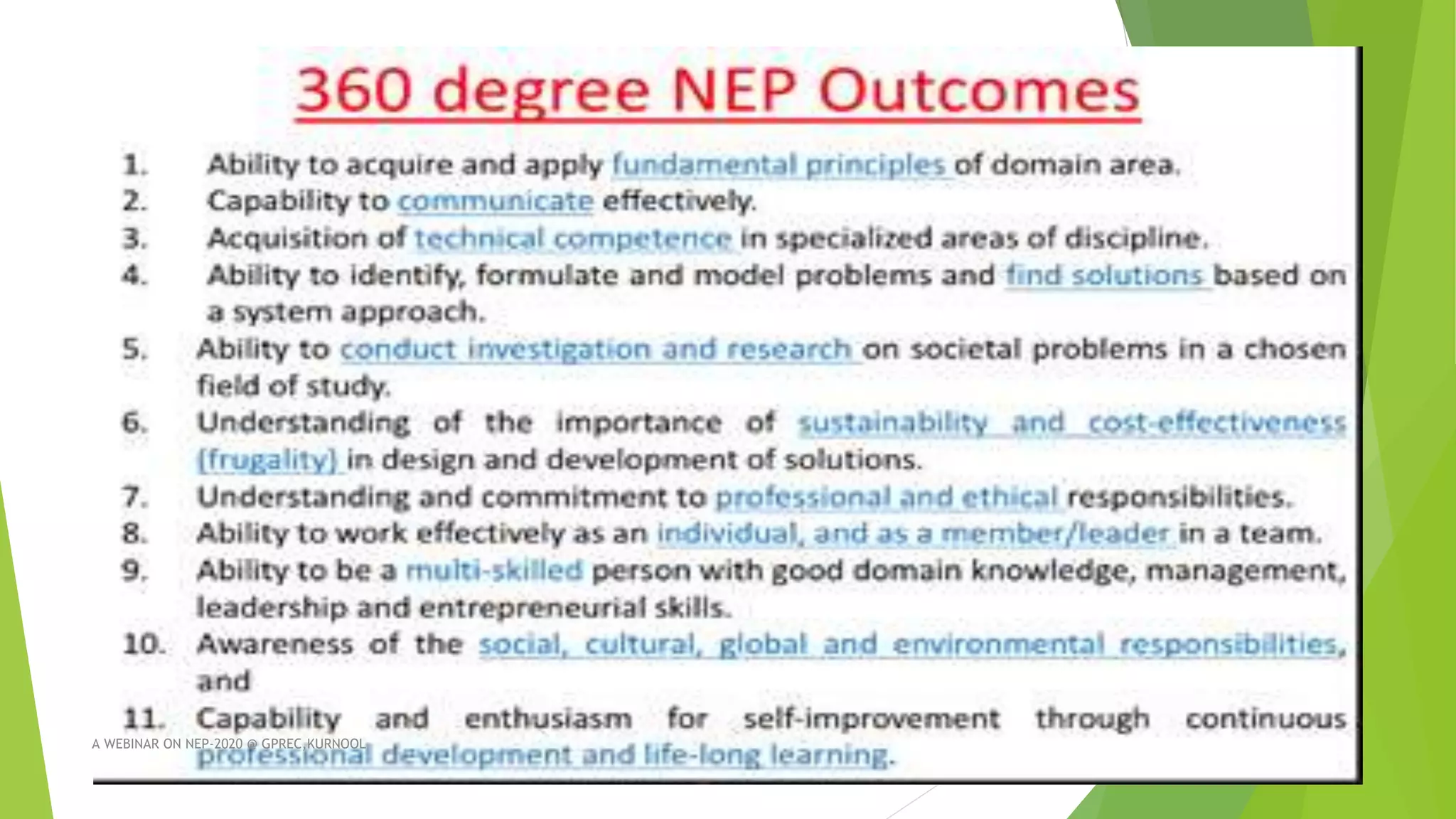 A WEBINAR ON NEP-2020 @ GPREC,KURNOOL
 
