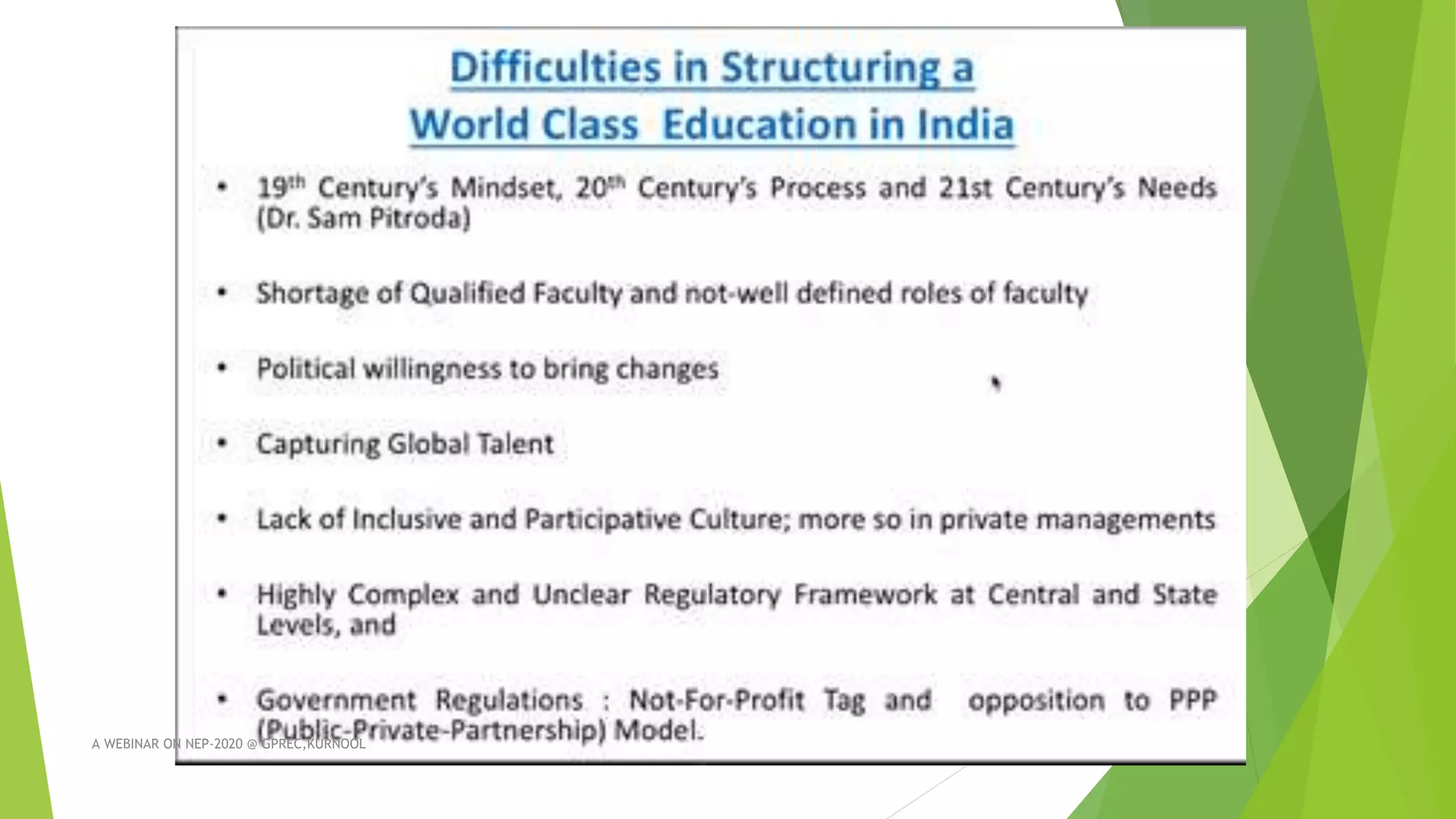 A WEBINAR ON NEP-2020 @ GPREC,KURNOOL
 