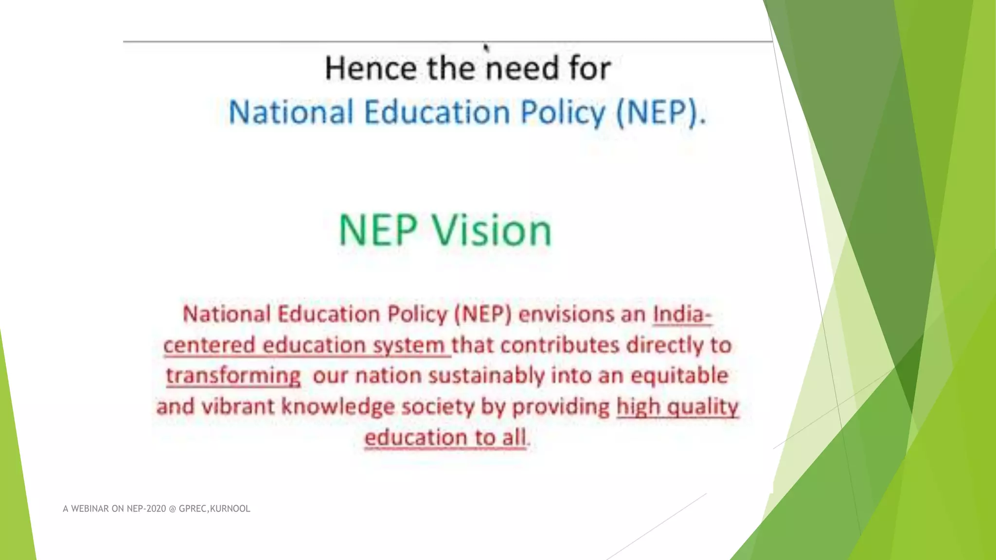 A WEBINAR ON NEP-2020 @ GPREC,KURNOOL
 