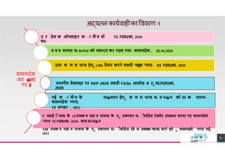 उ र देश क ऑनलाइन श ाा नी'त घो
षत-
15 f'दसJ:बर, 2020
व व व यालयl म
-
: M.Phil को समा'Cत कर f'दया गया- शासनादेश , 20.10.2020
उÍच श ण स थानl हेता LMS तैयार करने सबधी 'नदȶश 'नगत- 03 f'दसJ:बर, 2020
वभागीय वेबसाइट पर NEP-2020 सबधी FAQs अपलोड अ टाबर/f'दसJ:बर,
2020
नई श ाा नी'त क
े या�वयन हेता श ण स थानl म
-
: व भ�न को ठl क थापना-
शासनादेश 'नगत,
15 जनवर , 2021
7 पछड़े िाजलl क
े 18 राजक य महा व यालयl क
े पा तकालय म
-
: ाीलोडेड टेबलेट उपलÞध कराए गए शासनादेश
'नगत 15 f'दसJ:बर, 2020- काय सJ:प�न
120 राजक य महा व यालयl क
े पा तकालय म-
: ाीलोडेड टÞ
ाै स उपलबध कराए जाने हते ा शासनादशे 'नगत मई,
2021
श सन देश
ज र �
क
ए
TREY
research
उ"vच श ा
वभ ग
64
गए ह
ɇ
 