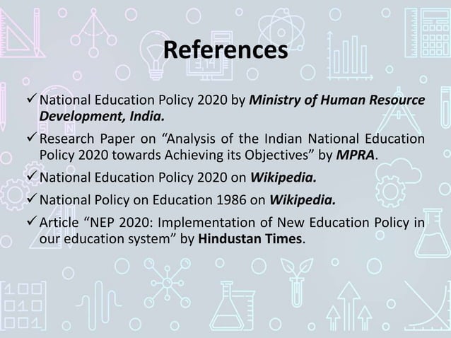 Comparative study of India's National Education Policy 2020 & National ...
