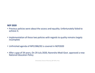 National Education Policy (NEP) 2020 Higher Education | PDF