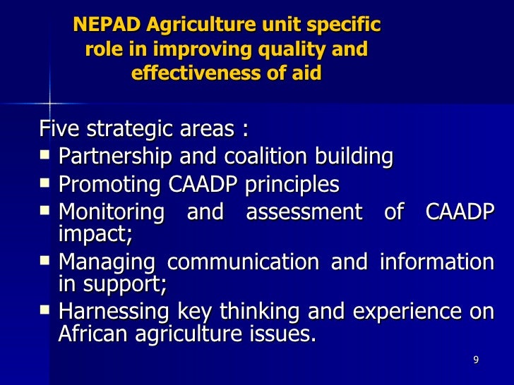 The Role Of NEPAD In Improving Quality And Effectiveness Of Aid For A 