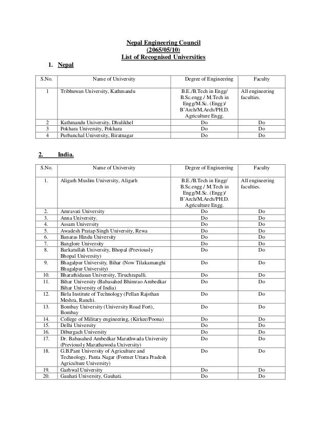 Nepal engineeringcouncilrecognizeduniversities