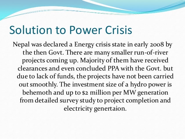 An essay on energy crisis