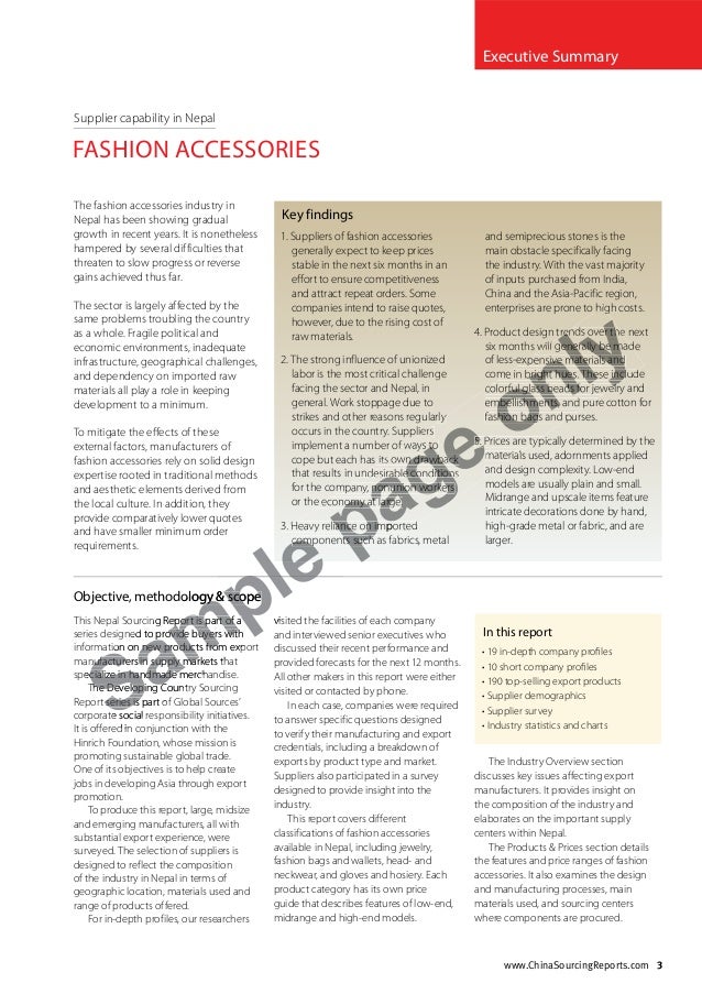 Nepal Sourcing Report Fashion Accessories Sample Copy Nepal Sourcing Report Fashion Accessories Sample Copy