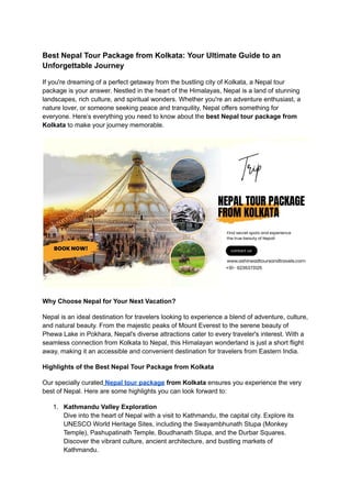 Best Nepal Tour Package from Kolkata in 2025 | PDF