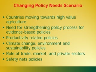 State of capacities and needs for greater evidence-based policy making in developing Asian countries