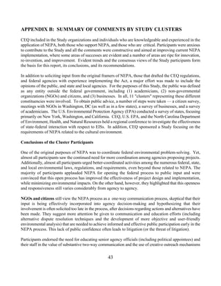 NEPA Study Of Effectiveness