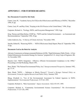 NEPA Study Of Effectiveness