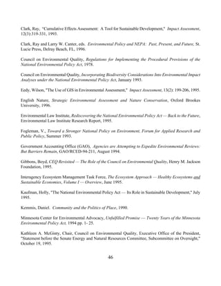 NEPA Study Of Effectiveness